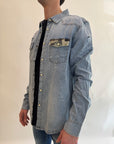 Camicia Gianni Lupo denim e camouflage