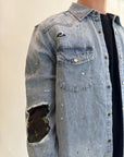 Camicia Gianni Lupo denim e camouflage