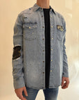 Camicia Gianni Lupo denim e camouflage