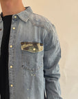 Camicia Gianni Lupo denim e camouflage