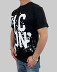 T-shirt Icon logo centrale schizzi nero