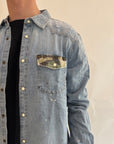 Camicia Gianni Lupo denim e camouflage