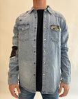 Camicia Gianni Lupo denim e camouflage