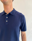 Polo Gianni Lupo in filo trama Blu o Bianco