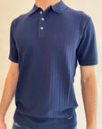 Polo Gianni Lupo in filo trama Blu o Bianco