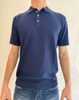 Polo Gianni Lupo in filo trama Blu o Bianco