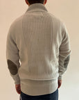 Pullover Gianni Lupo Zip Grigio Ghiaccio Toppe