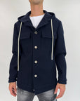 Cappotto OverD cappuccio blu