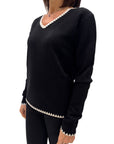 Pullover Griffai V Nero e Bianco