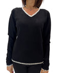 Pullover Griffai V Nero e Bianco
