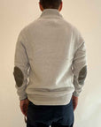 Pullover Gianni Lupo Mezza Zip Grigio Ghiaccio Toppe