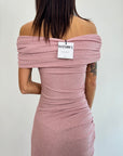 Abito Kostumn1 Lungo Glitter Rosa collo risvoltato