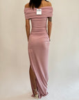 Abito Kostumn1 Lungo Glitter Rosa collo risvoltato