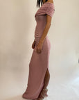 Abito Kostumn1 Lungo Glitter Rosa collo risvoltato