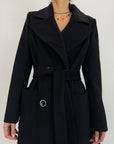 Cappotto Take Two con cintura Nero