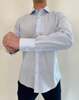 Camicia Zero Iron Plus Riga Azzurro