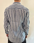 Camicia Gianni Lupo lino riga 2 colori