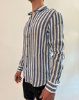 Camicia Gianni Lupo lino riga 2 colori