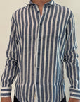 Camicia Gianni Lupo lino riga 2 colori