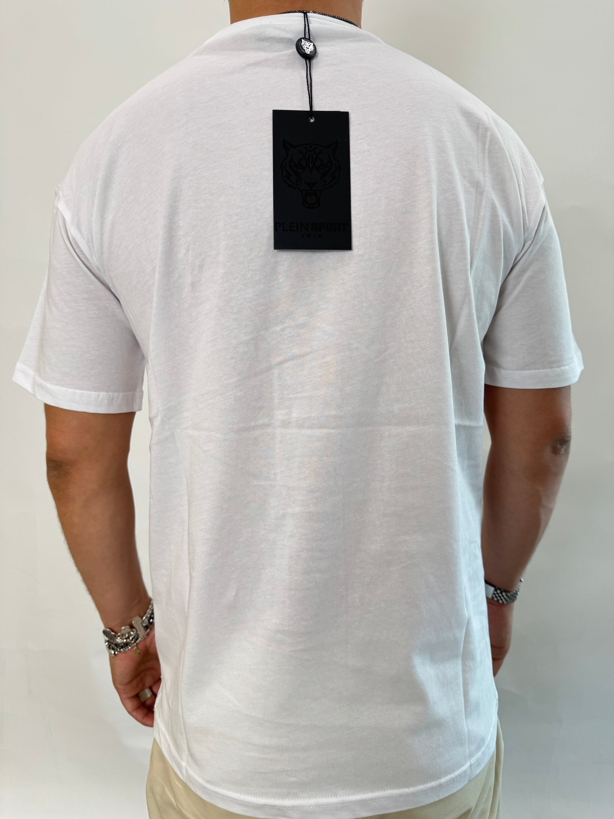 T-shirt Philipp Plein Sport Swim bianco .