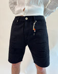 Bermuda Gianni Lupo Denim colore nero con rotture graffi