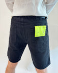 Bermuda Gianni Lupo Denim colore nero con rotture graffi