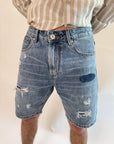 Bermuda Gianni Lupo Denim con rotture graffi