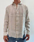 Camicia Gianni Lupo lino riga 2 colori