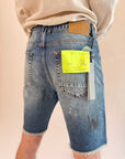 Bermuda Gianni Lupo Denim con rotture graffi e schizzi di colore