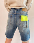 Bermuda Gianni Lupo Denim con rotture graffi e schizzi di colore