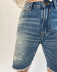 Bermuda Gianni Lupo Denim con rotture graffi e schizzi di colore