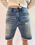 Bermuda Gianni Lupo Denim con rotture graffi e schizzi di colore