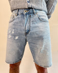 Bermuda Gianni Lupo Denim Chiaro con rotture