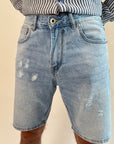 Bermuda Gianni Lupo Denim Chiaro con rotture