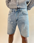 Bermuda Gianni Lupo Denim Chiaro con rotture