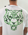 T-shirt Philipp Plein Sport Swim bianco verde tigre .