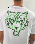 T-shirt Philipp Plein Sport Swim bianco verde tigre .