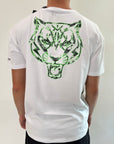 T-shirt Philipp Plein Sport Swim bianco verde tigre .