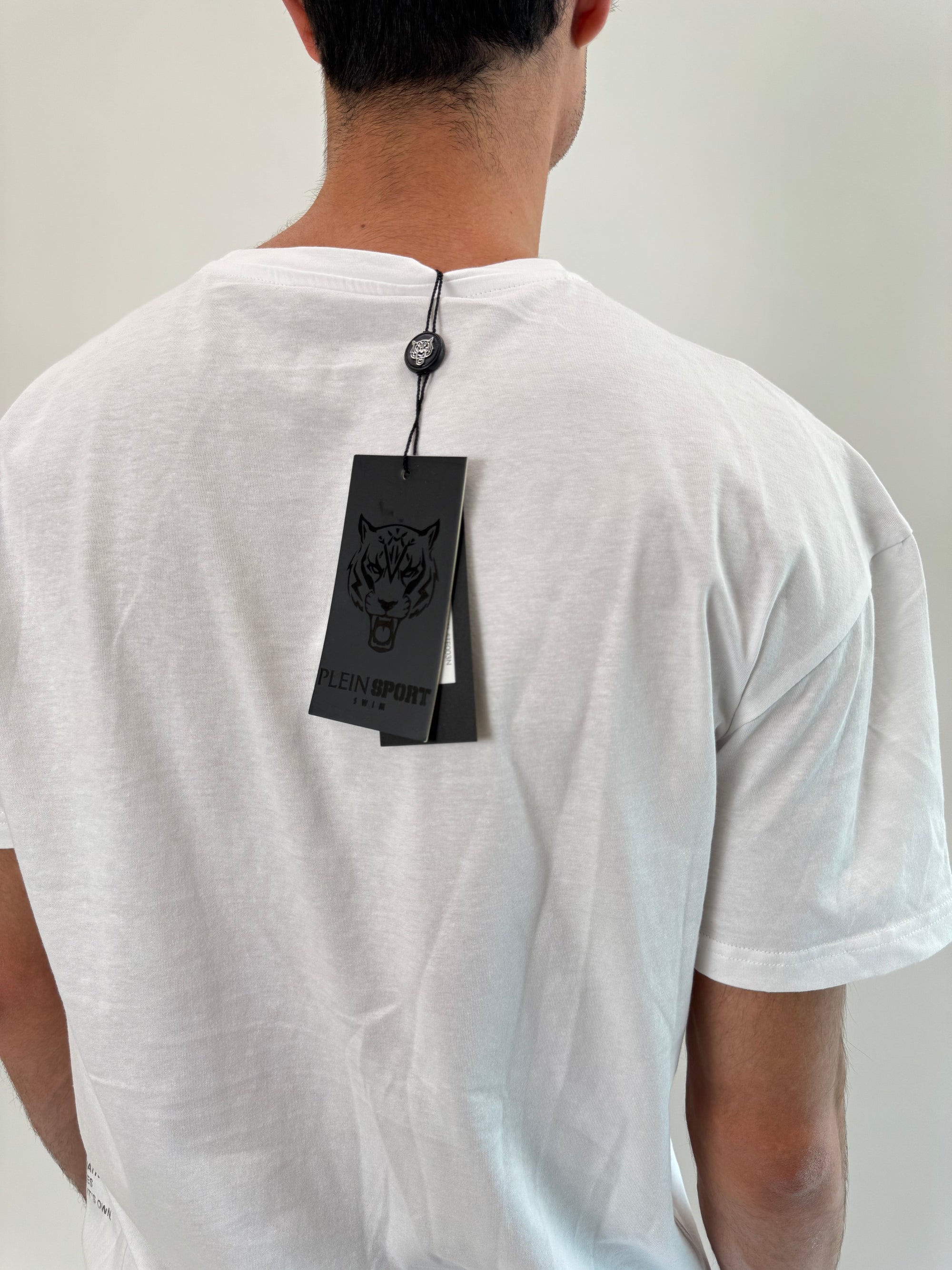 T-shirt Philipp Plein Sport Swim bianco nero .