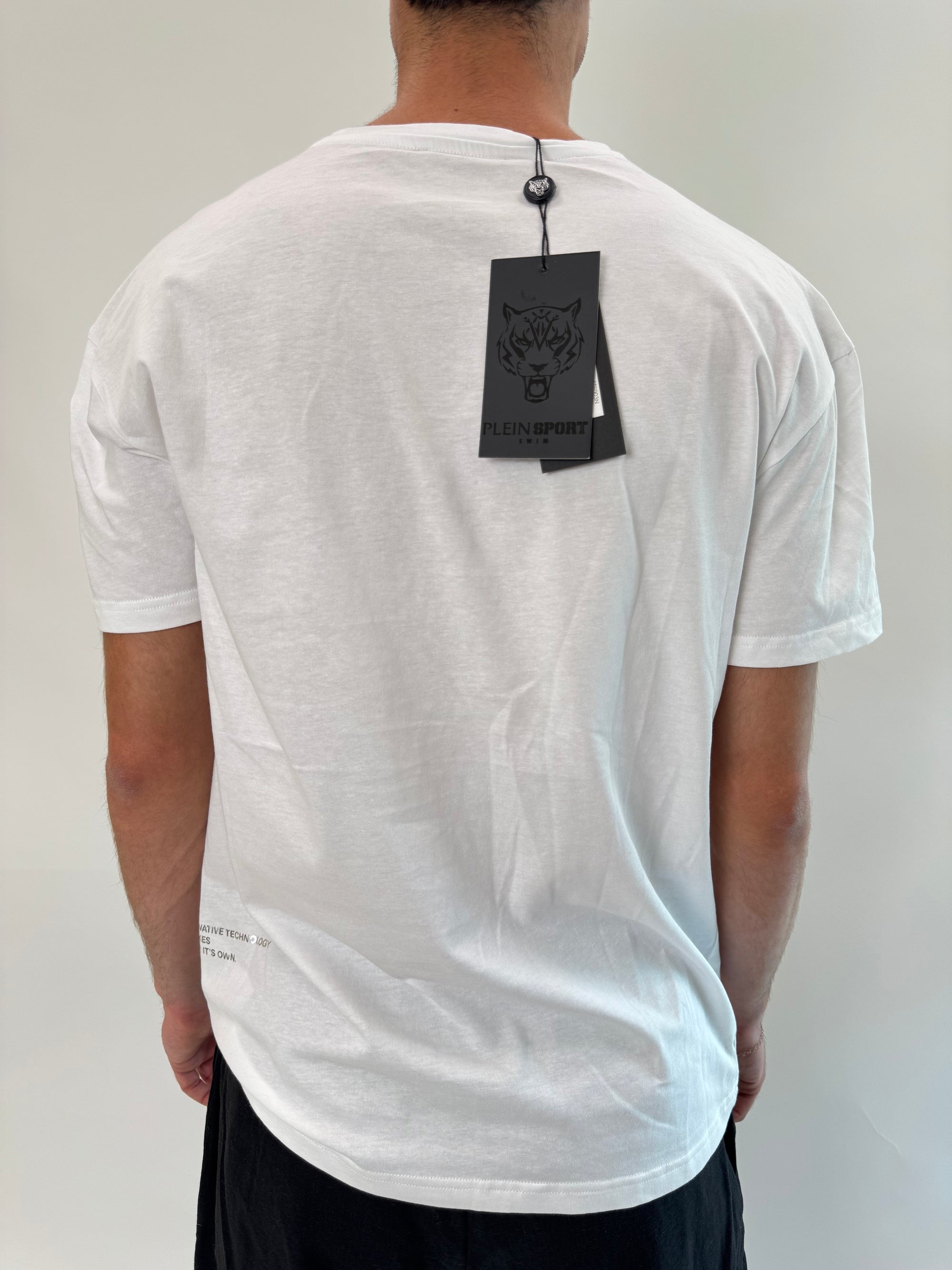 T-shirt Philipp Plein Sport Swim bianco nero .