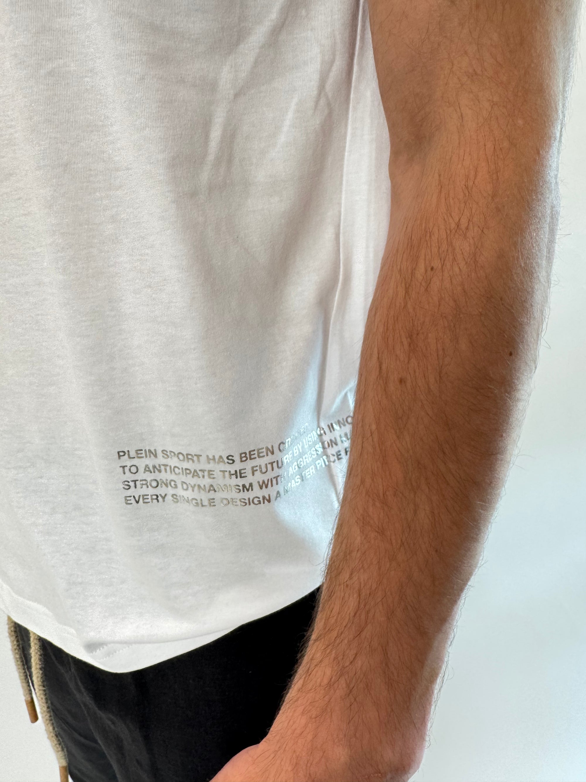 T-shirt Philipp Plein Sport Swim bianco nero .