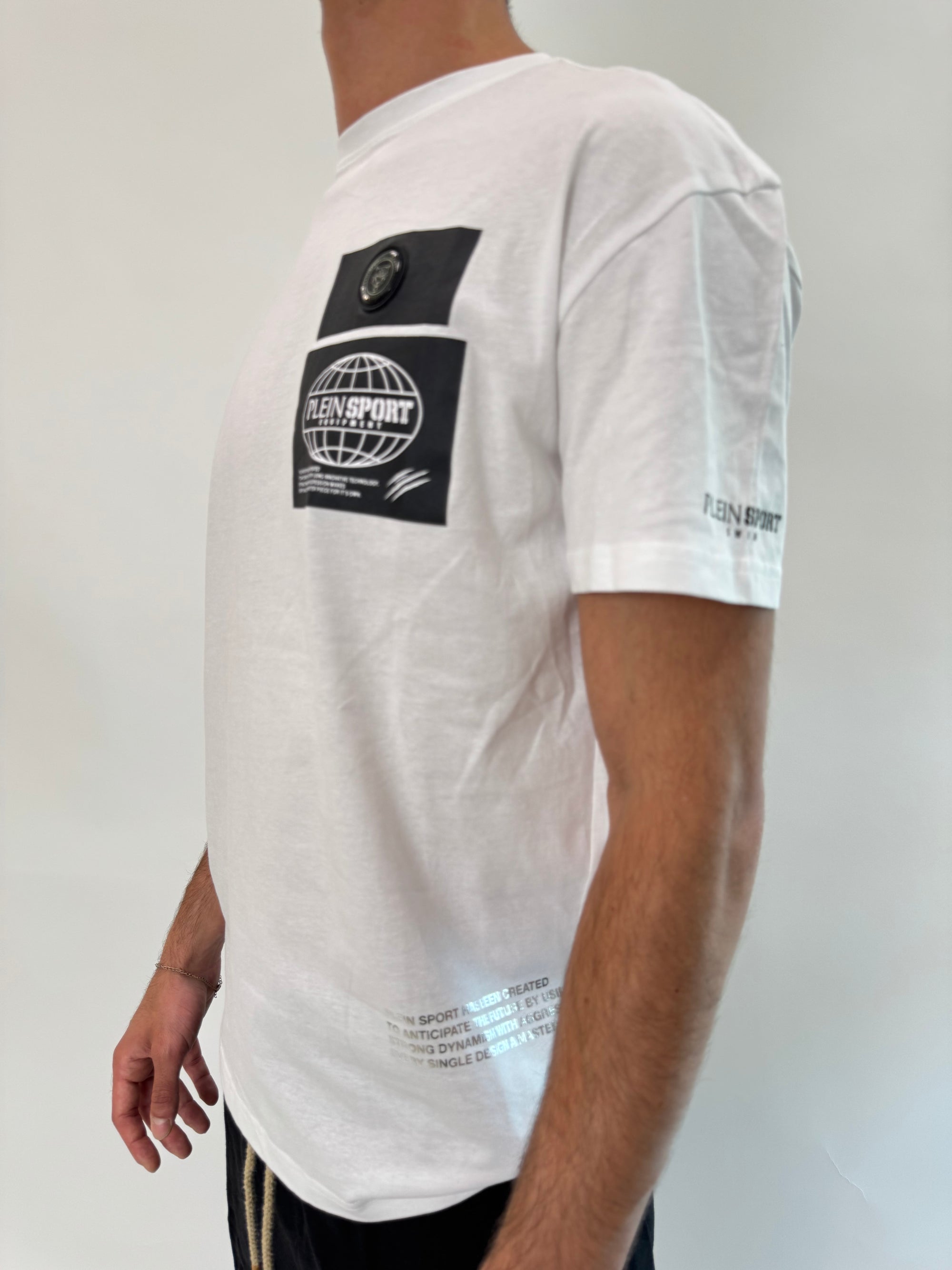 T-shirt Philipp Plein Sport Swim bianco nero .