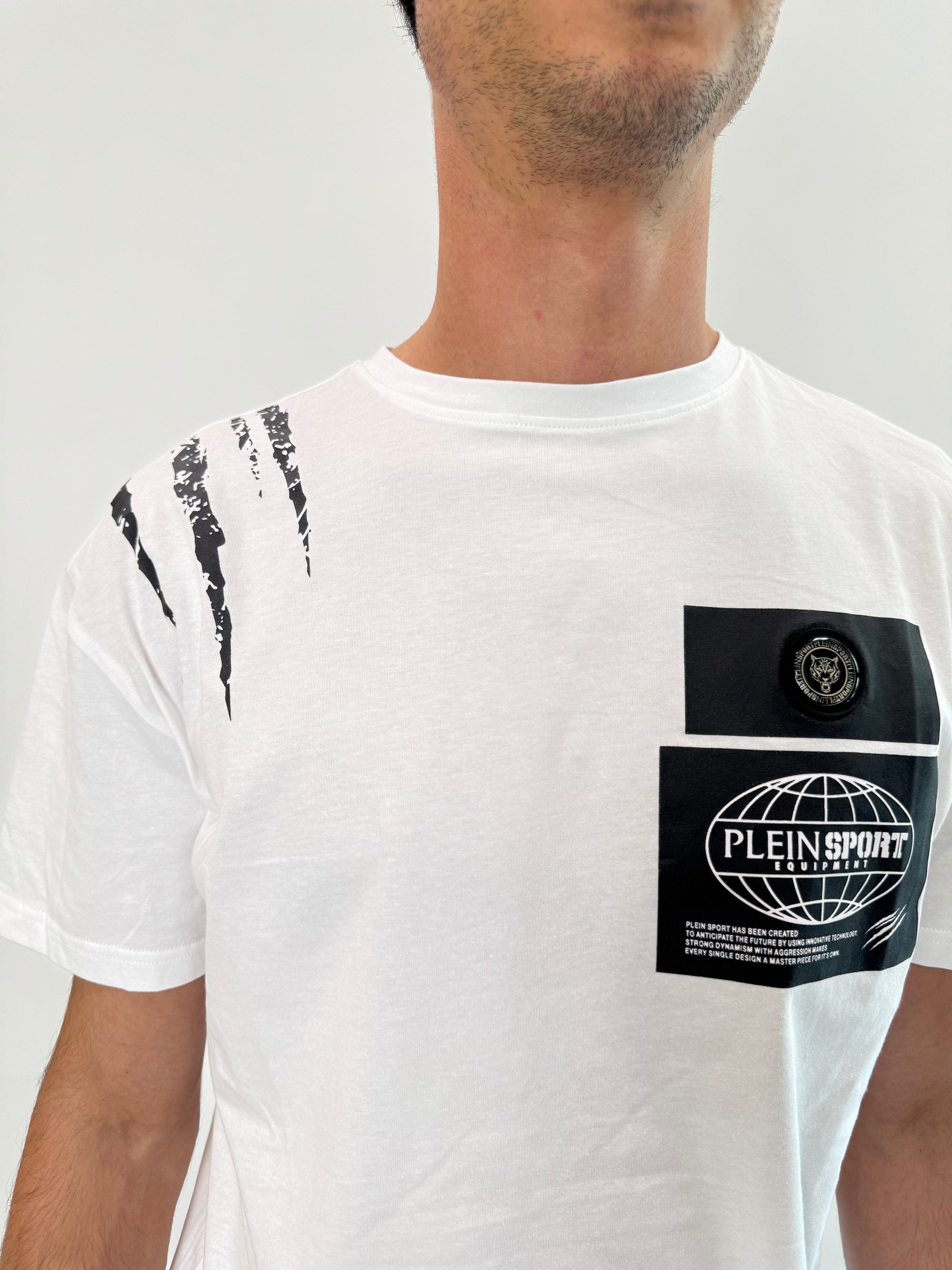 T-shirt Philipp Plein Sport Swim bianco nero .