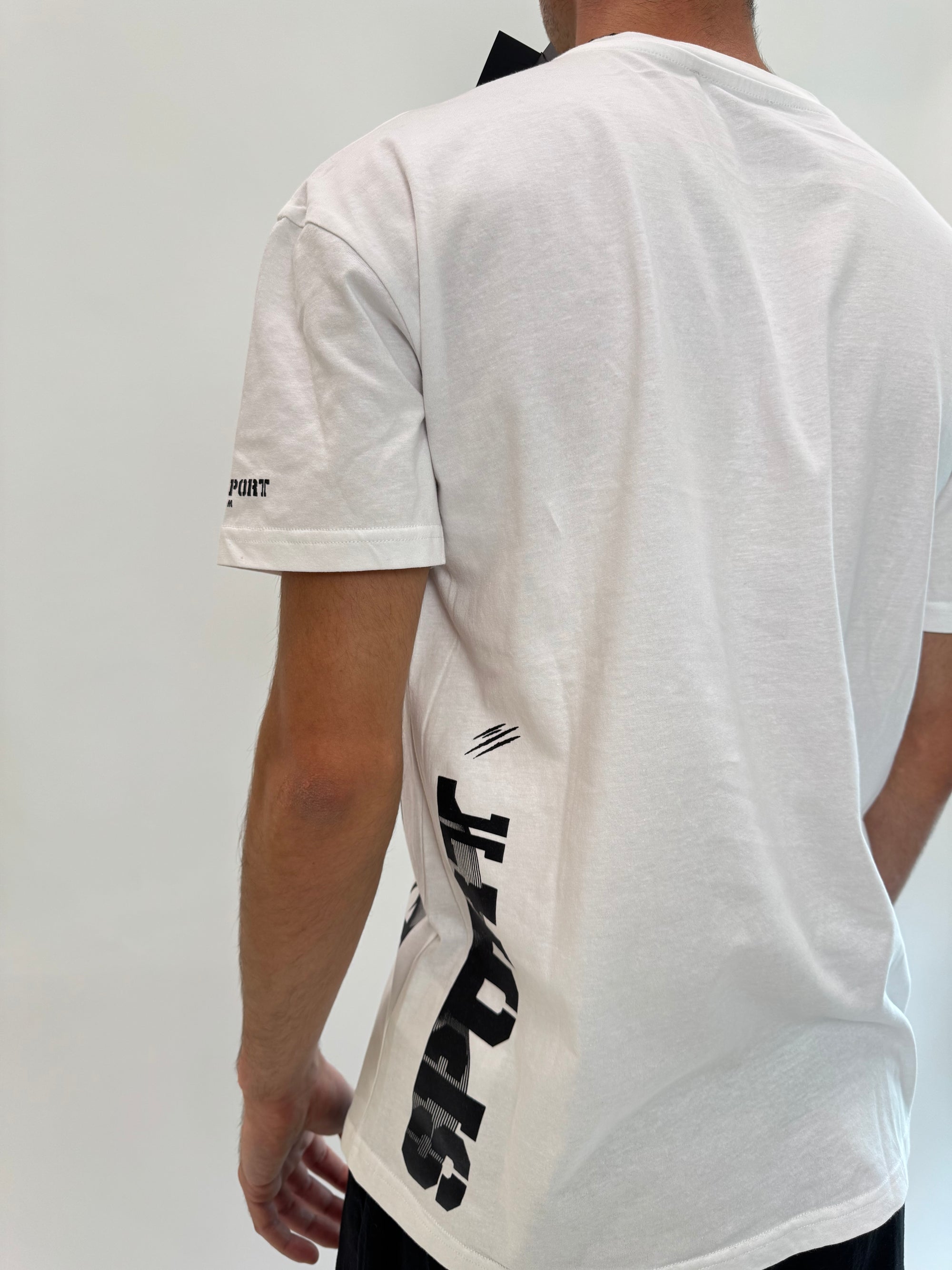 T-shirt Philipp Plein Sport Swim bianco nero .