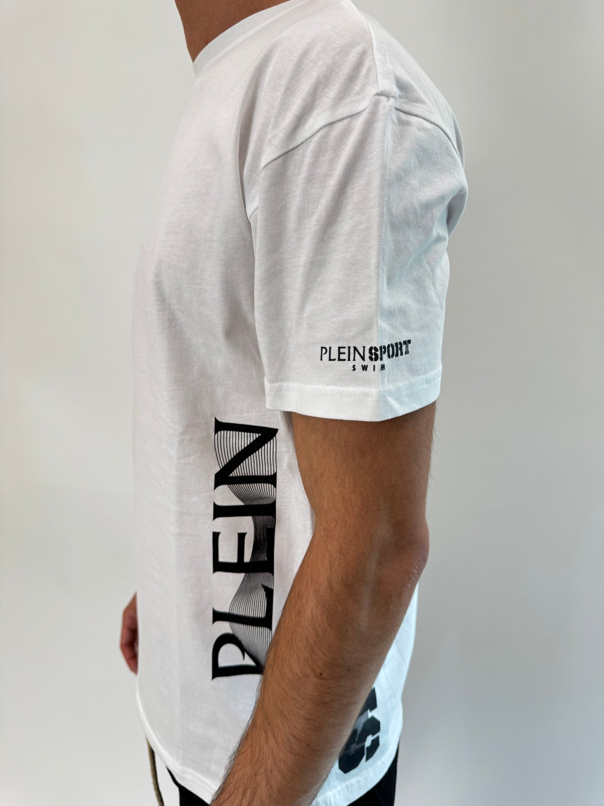 T-shirt Philipp Plein Sport Swim bianco nero .