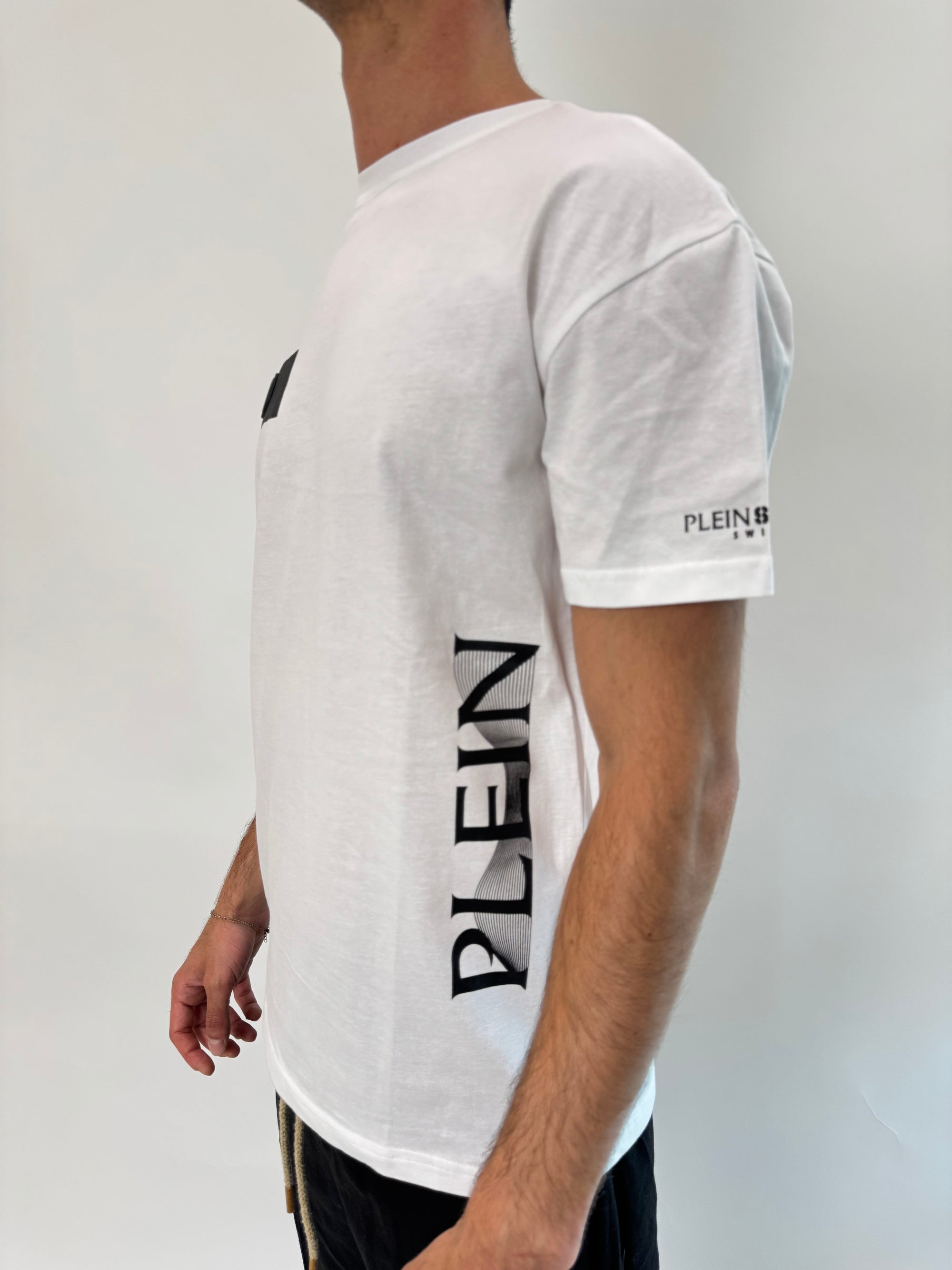 T-shirt Philipp Plein Sport Swim bianco nero .