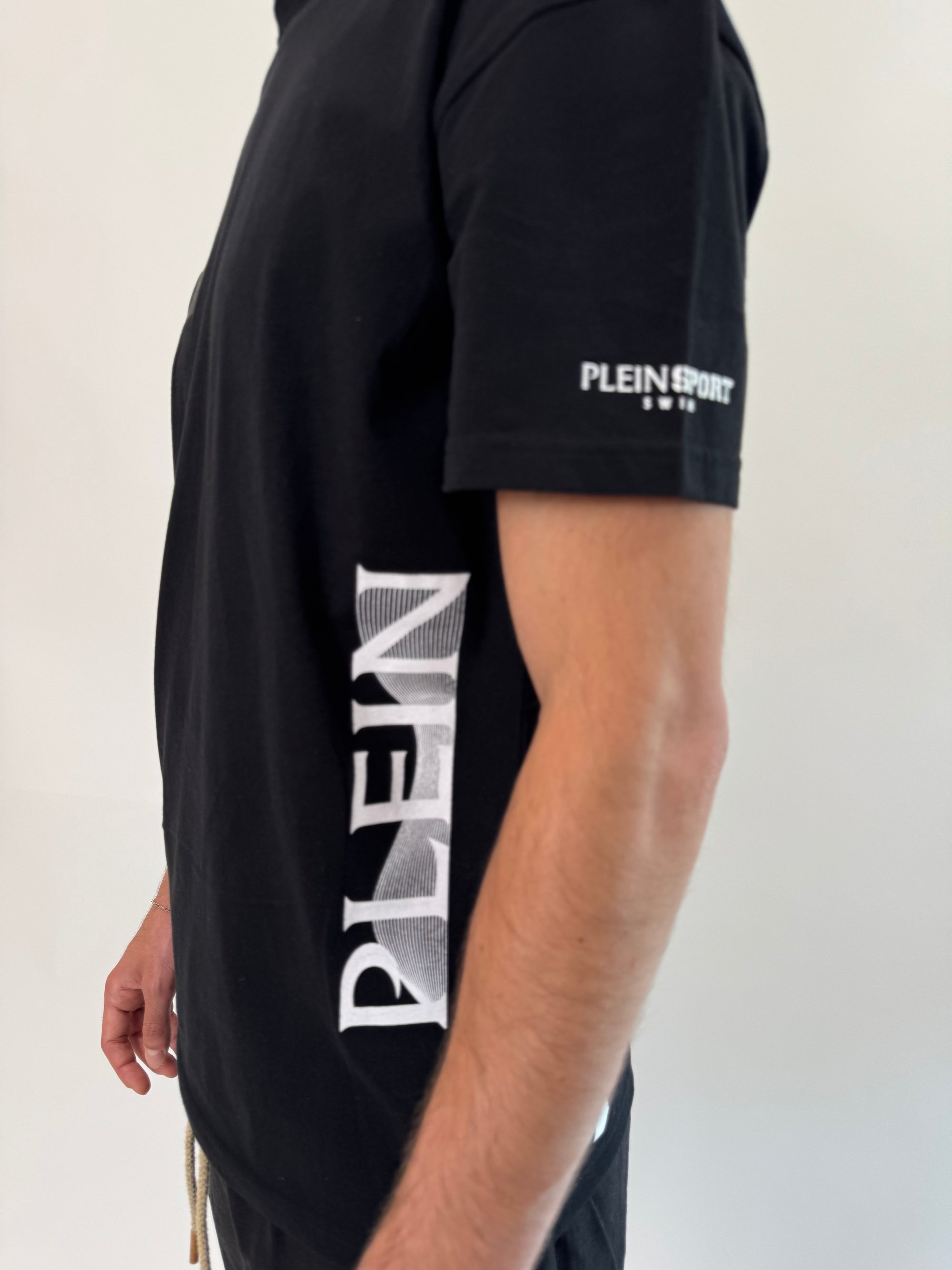 T-shirt Philipp Plein Sport Swim nero bianco .