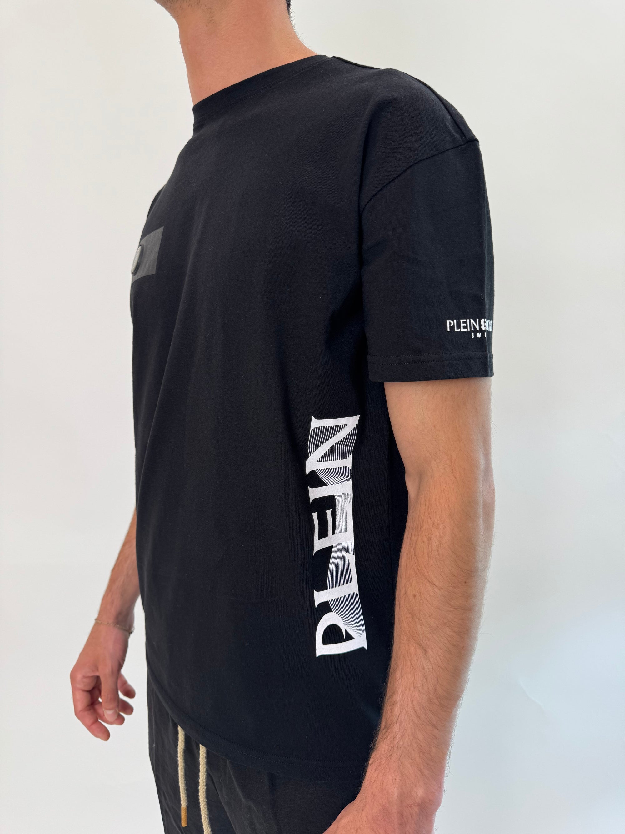 T-shirt Philipp Plein Sport Swim nero bianco .