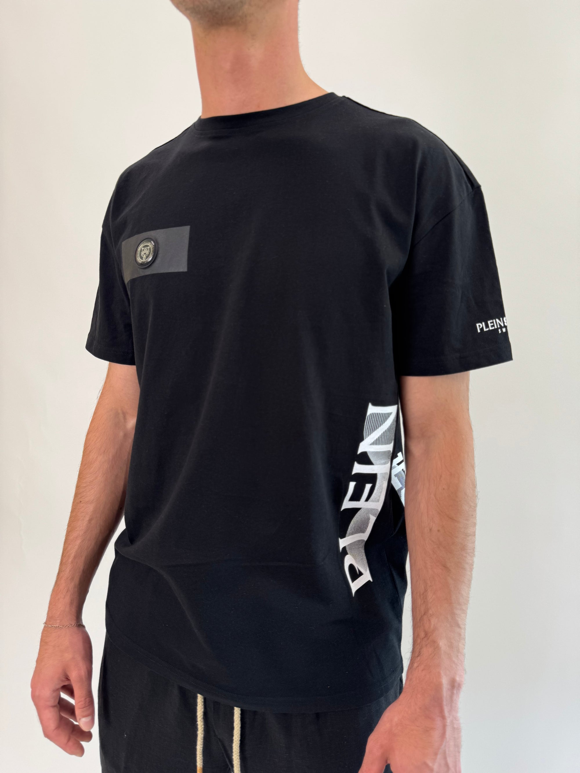 T-shirt Philipp Plein Sport Swim nero bianco .