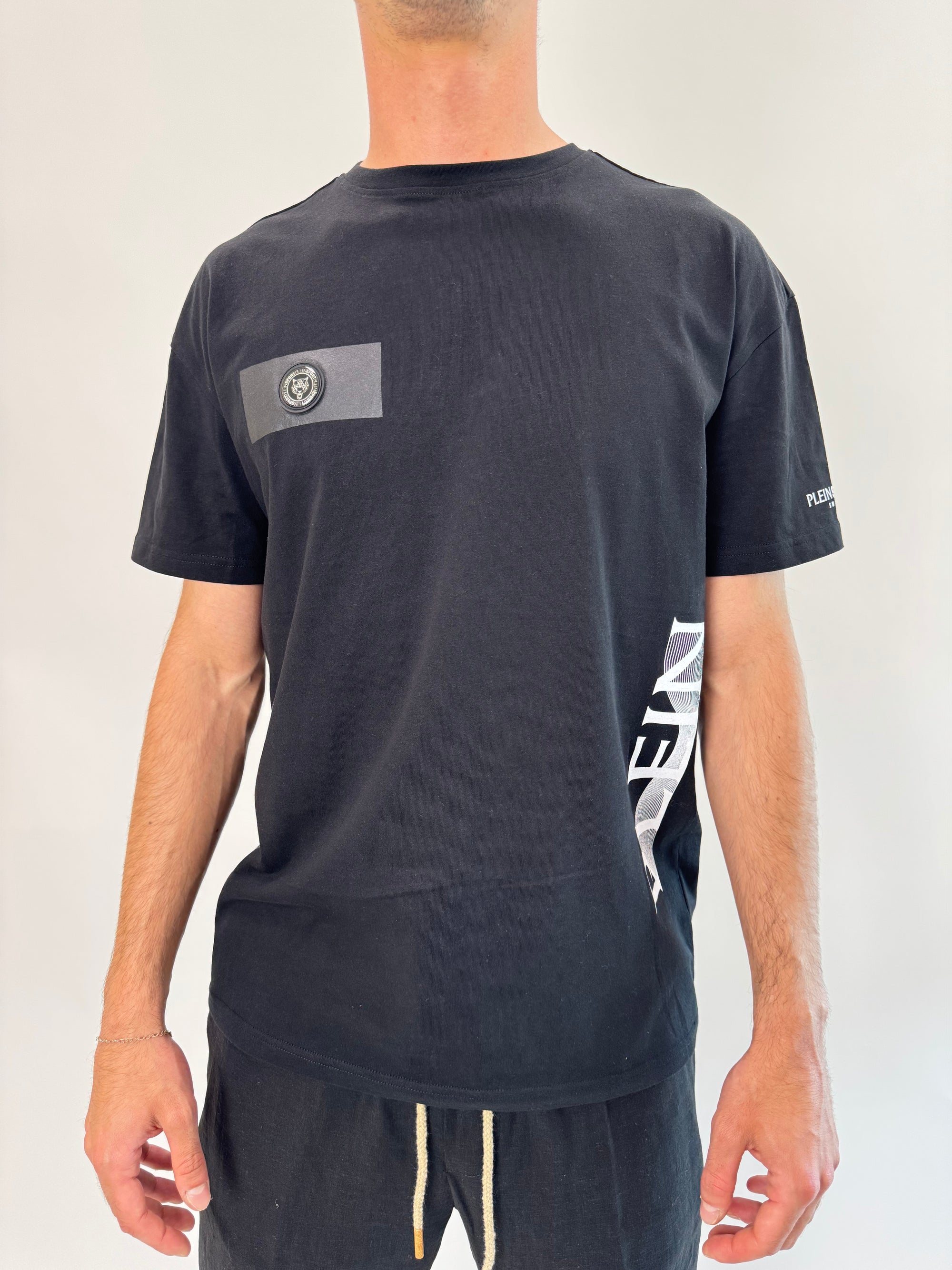 T-shirt Philipp Plein Sport Swim nero bianco .